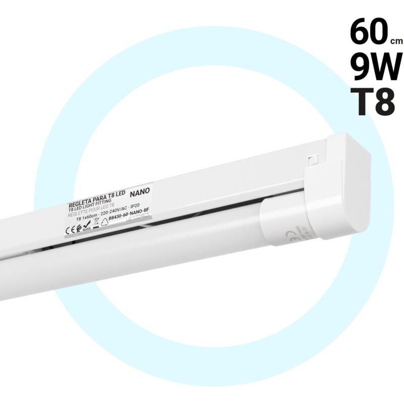 foto del prodotto lotto reglette tubo led t8 9w 60cm bianco freddo