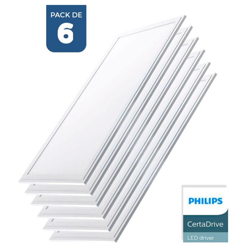 foto del prodotto lotto da 6 pannello led sottili 120x30 cm driver philips bianco freddo