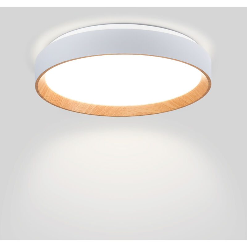 foto del prodotto plafoniera led cct 24w effetto legno 40cm