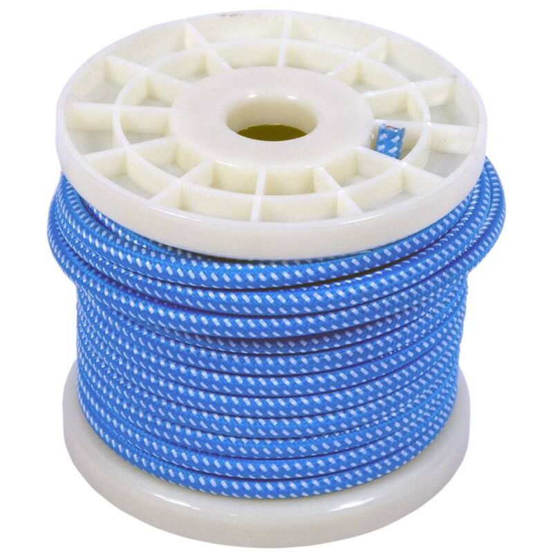 foto del prodotto cavo elettrico tessile decorativo 2x0,75 bianco e blu