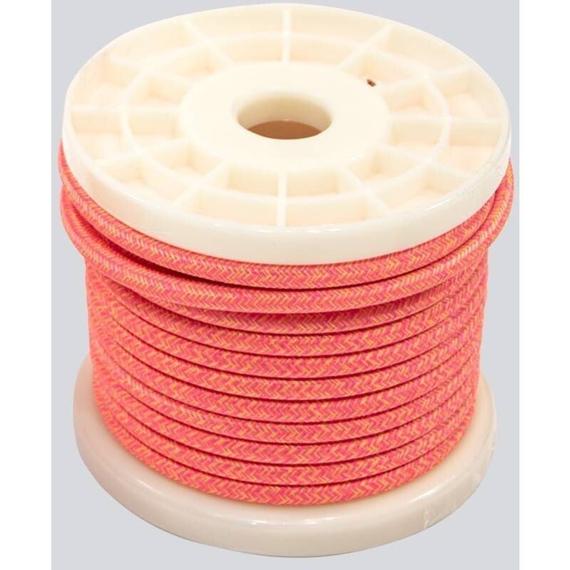 foto del prodotto cavo elettrico tessile decorativo color tigre rosa e giallo 