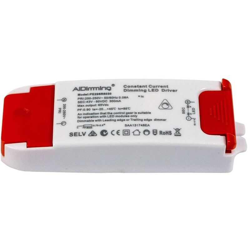 foto del prodotto driver a corrente costante dimmerabile triac 18w 43 60vdc 300ma
