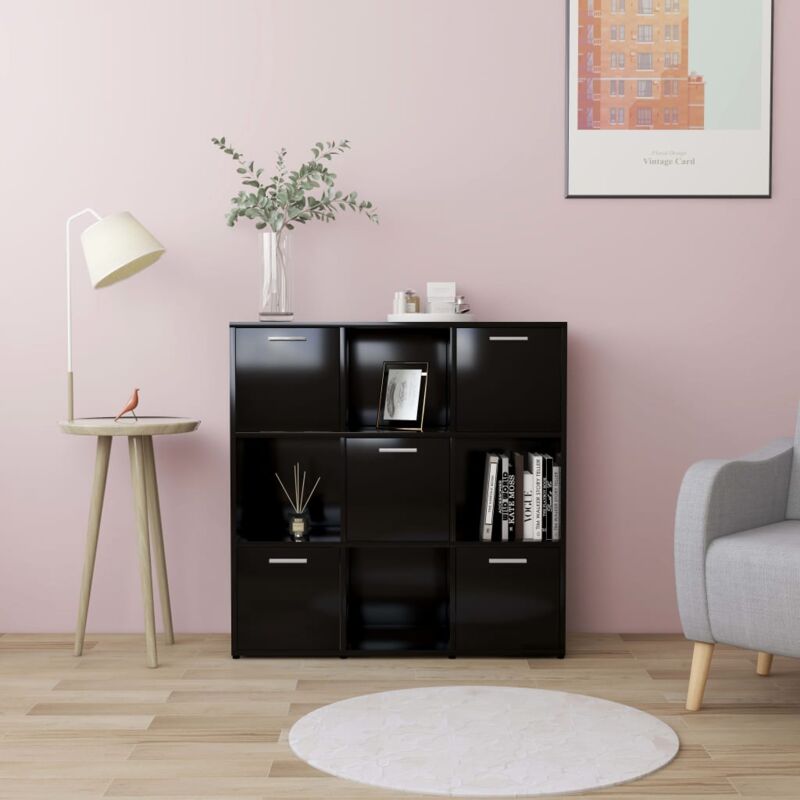 foto del prodotto furniture limited libreria nera 90x30x90 cm in legno
