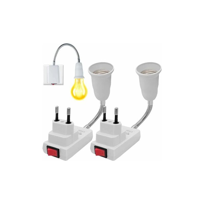 immagine 0 del prodotto lablanc presa e27 con interruttore wireless, 2 pezzi portalampada e27 regolabile a 360 gradi, adattatore per portalampada, per ufficio, camera da