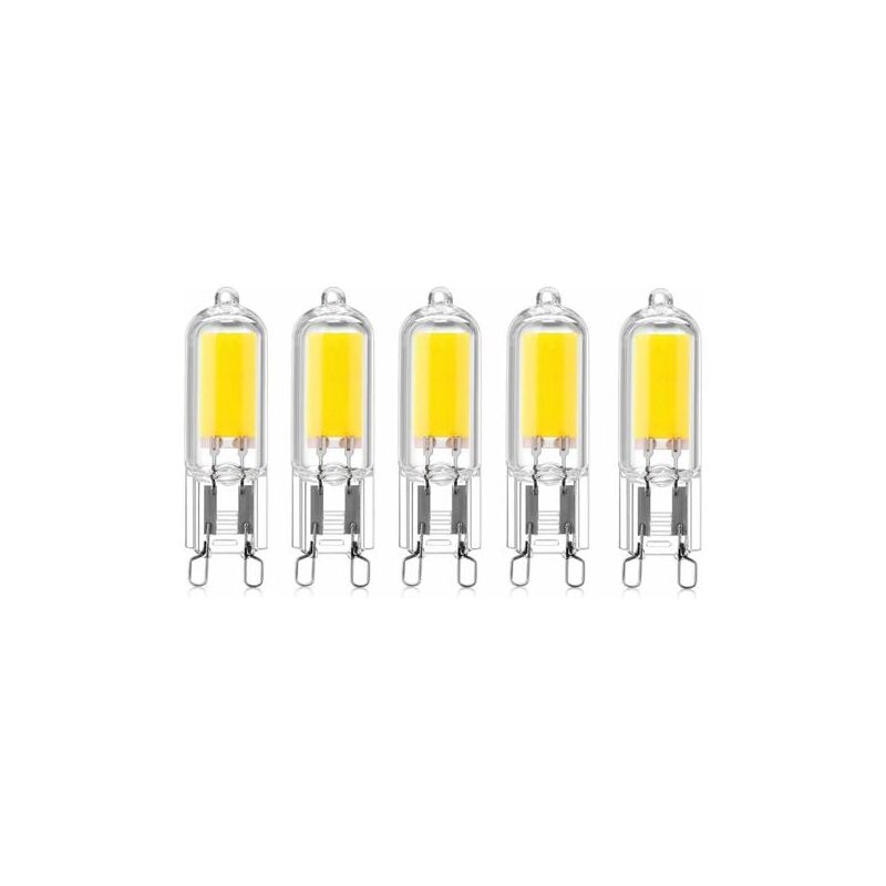 immagine 0 del prodotto lablanc 5 lampadine led cob con attacco g9 da 2 w, 220 v, 200 lumen, equivalenti a lampadine alogene da 10 w 20 w, per lampadari, lampade da