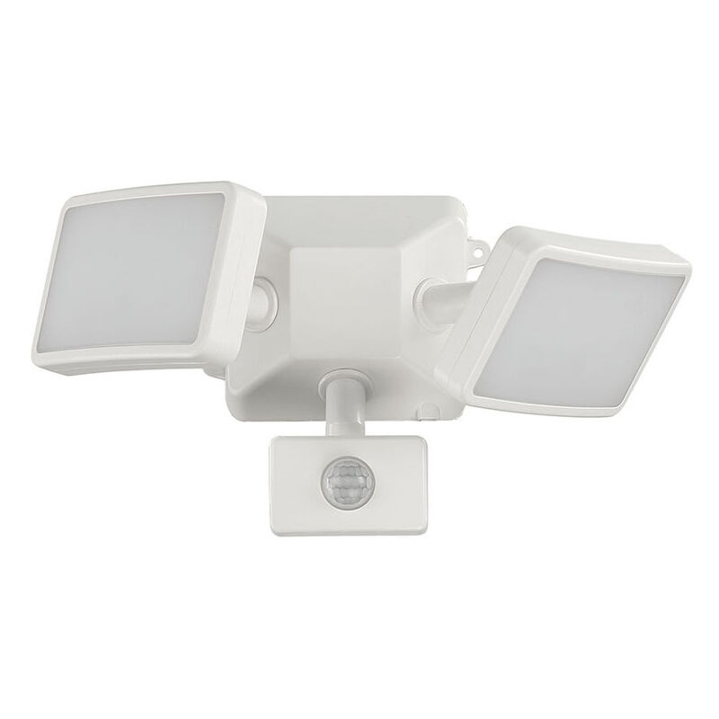 immagine 0 del prodotto lablanc proiettore led bianco con sensore di movimento regolabile, proiettore led per esterni a doppia testa, ip54 impermeabile, 1200 lm, 18 w,