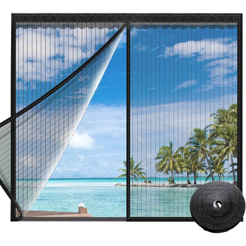 foto del prodotto lablanc zanzariera magnetica per finestre, zanzariera magnetica senza fori, con protezione anti zanzare, per finestre e portefinestre 100x120 cm 