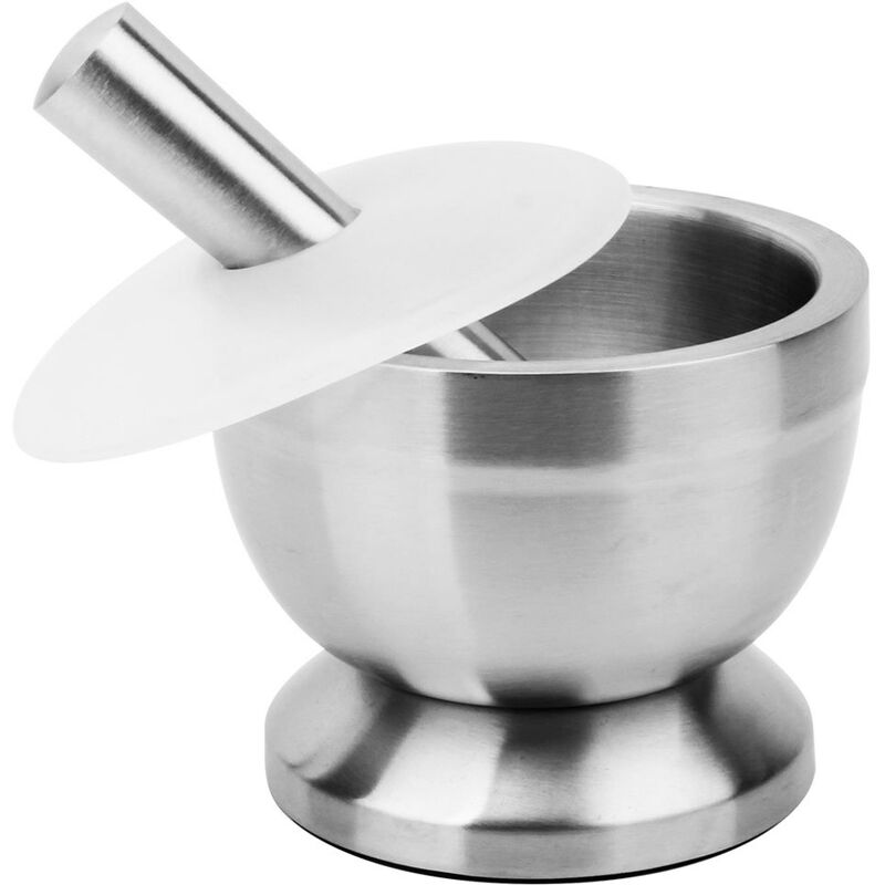 foto del prodotto mortaio pestello, mortai e pestelli da cucina in acciaio inossidabile per aglio spezie pillole di medicina alle erbe 11,7 x 8,7 cm