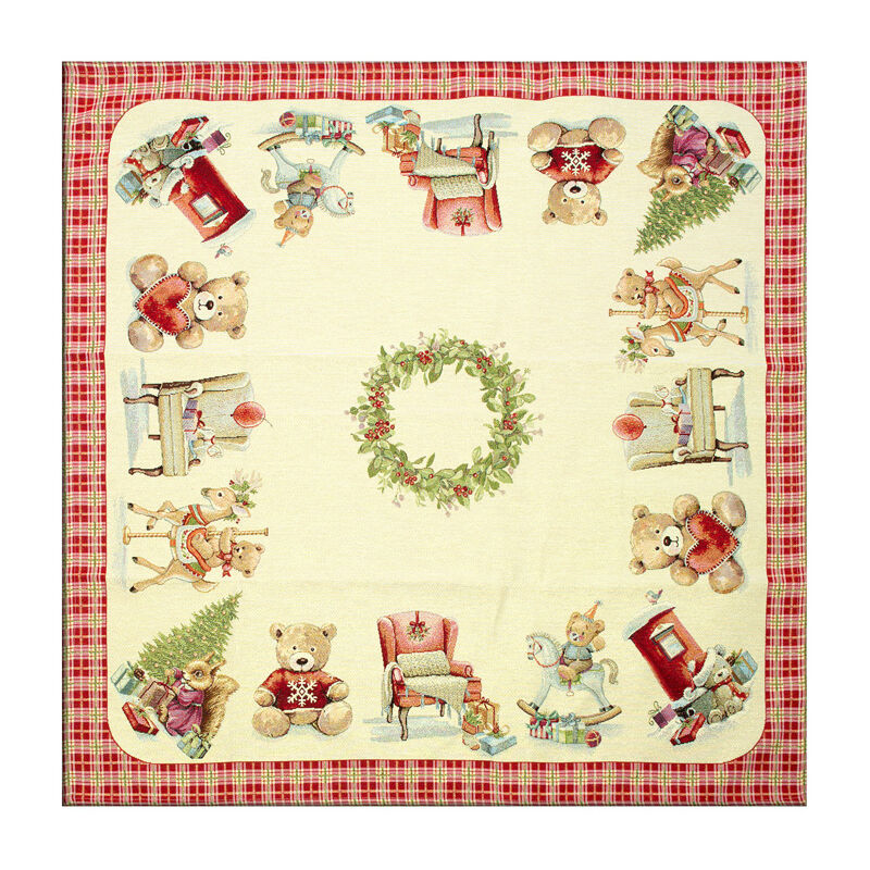 foto del prodotto tovaglia natale centrino runner tavolo centrotavola orsetto 1275, misura40x100coloreorsetto