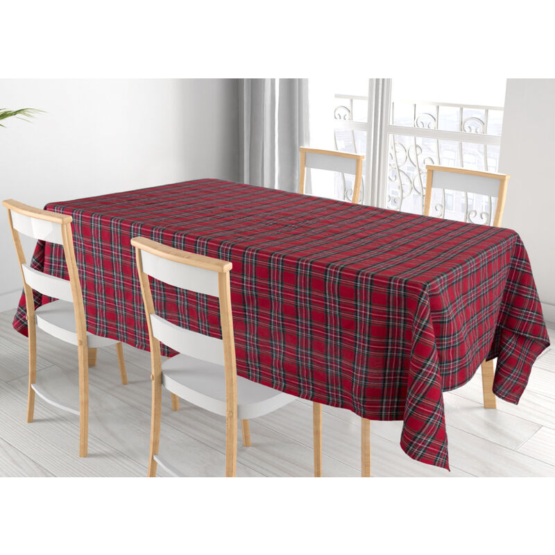 foto del prodotto tovaglia cucina soggiorno misto cotone fantasia tinto in filo tartan con lurex, misura140x180cmcoloretartan