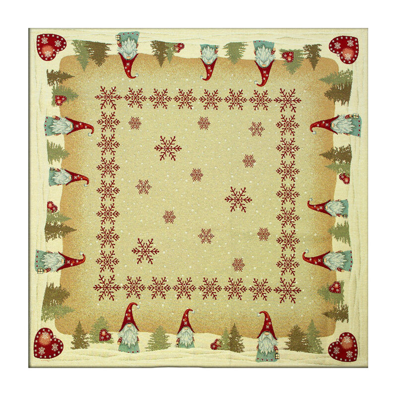 foto del prodotto tovaglia natale centrino runner tavolo centrotavola natalizio gnomo cuore 1063, misura40x100coloregnomo cuore