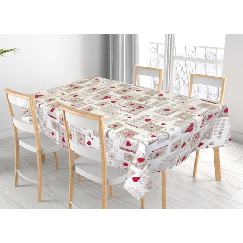 foto del prodotto tovaglia per salotto cucina tavolo 100 cotone made in italy san candido, misura140x140coloresan candido