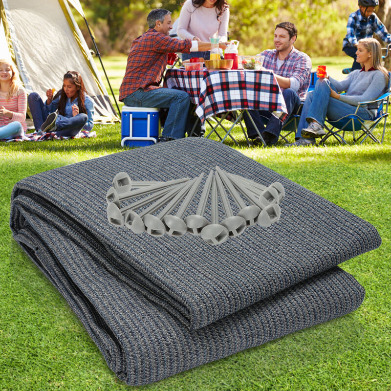 foto del prodotto hengda tappetino per tenda tenda impermeabile da campeggio telo per tenda all aperto telo da picnic coperta caravan ,grigio, 250x400cm