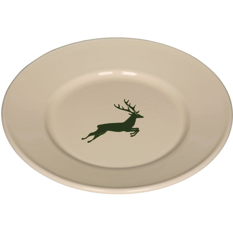 foto del prodotto riess country deer green piatto piano 26 cm smaltato