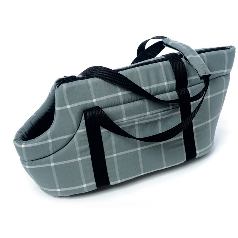 foto del prodotto borsa trasportino per cane modello doggy bag a quadri