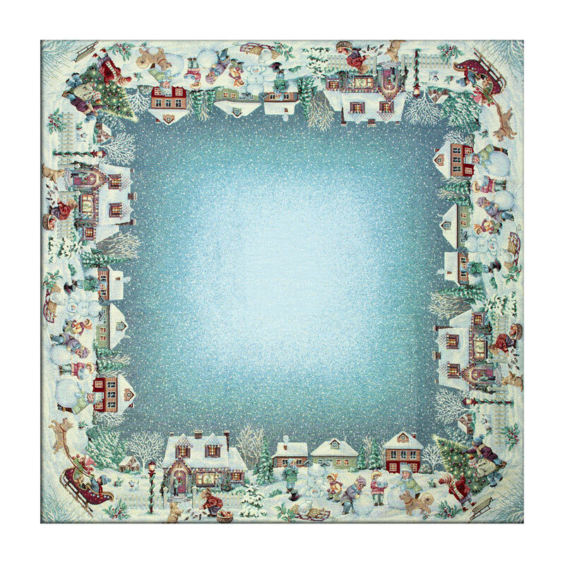 foto del prodotto tovaglia natale centrino runner tavolo centrotavola natalizio gobelin paesaggio 1111, misura100x100colorepaesaggio