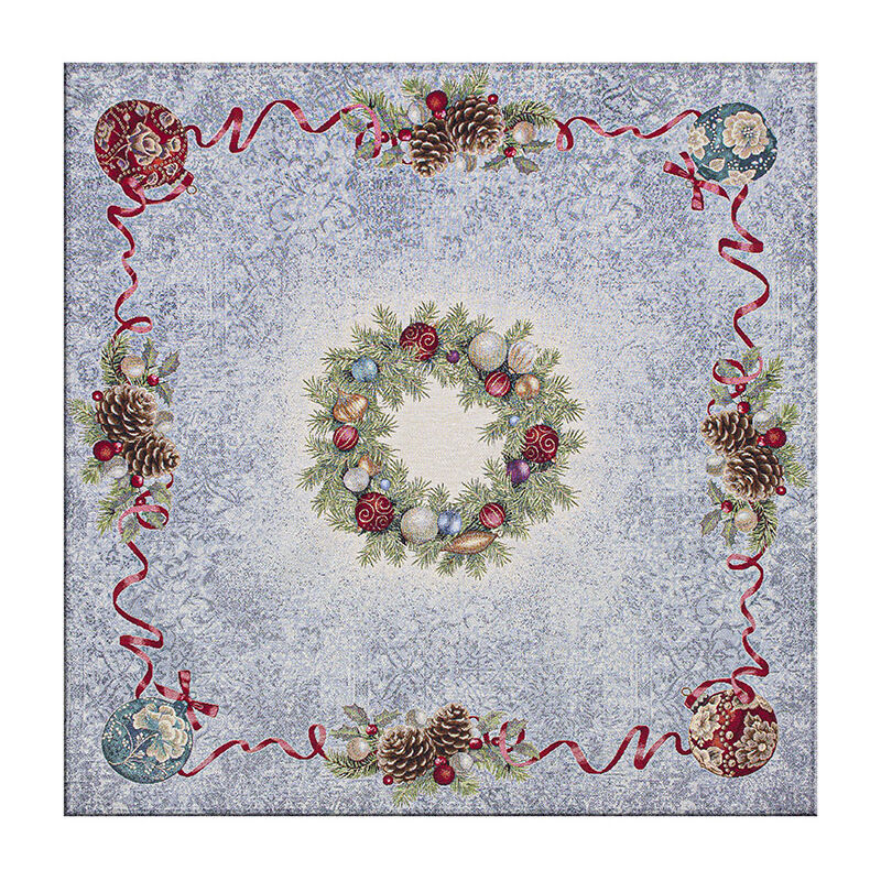 foto del prodotto tovaglia natale centrino runner tavolo centrotavola natalizio gobelin pigne decori, misura45x140colorepigne decori