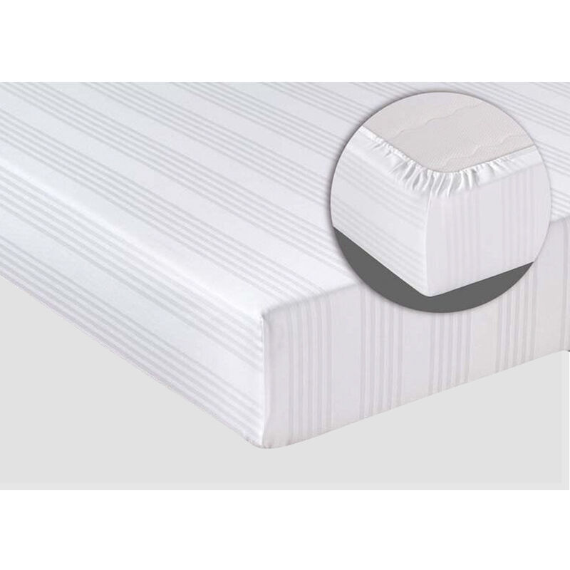 foto del prodotto coprimaterasso bianco protezione letto materasso modello sanfort con angoli, misuramatrimonialecolorecoprimat angoli