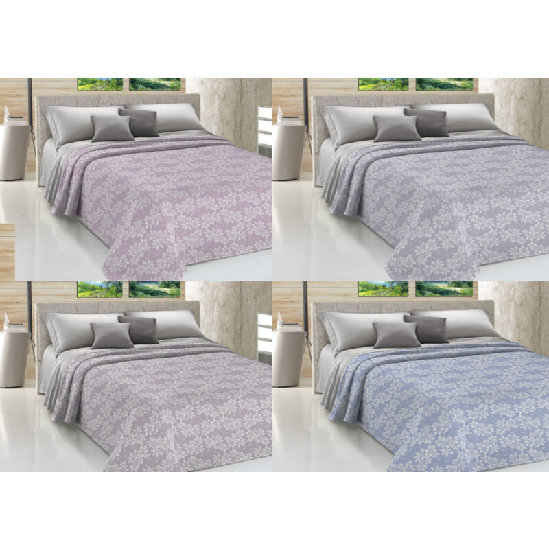 foto del prodotto copriletto piquet primavera estate 100 cotone sofia disegno olivia, misuramatrimonialecolorerosa