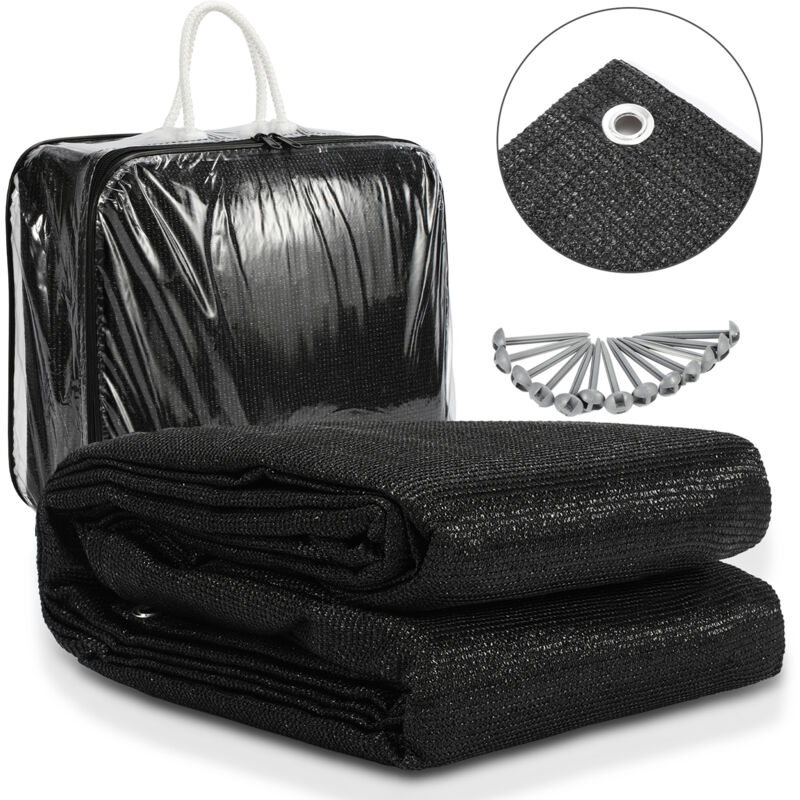 foto del prodotto hengda tappetino per tenda tenda impermeabile da campeggio telo per tenda all aperto telo da picnic coperta caravan ,nero, 200x206cm