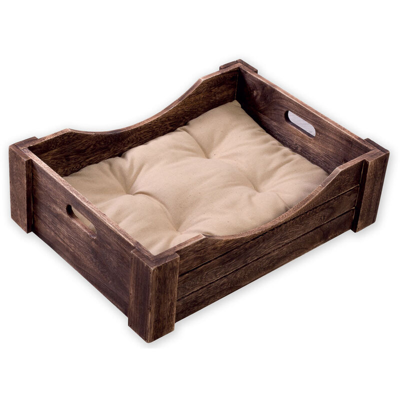 foto del prodotto cuccia cassetta cane gatto cuscino morbido materassino animali domestici wooden