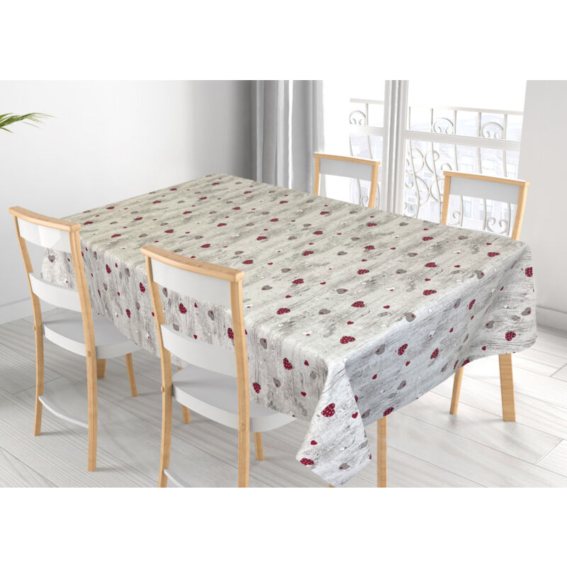foto del prodotto tovaglia per salotto cucina tavolo 100 cotone made in italy happy rp, misura140x300colorehappy