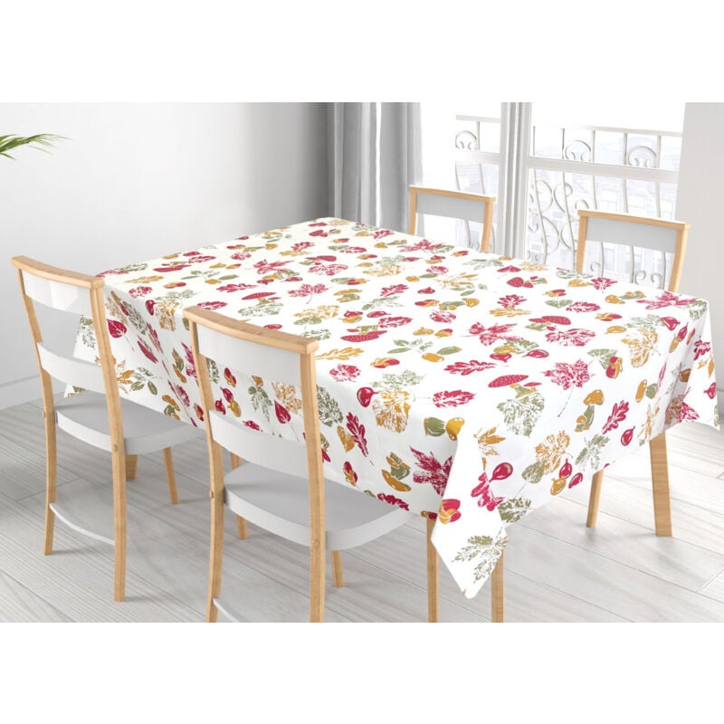 foto del prodotto tovaglia per salotto cucina tavolo 100 cotone made in italy bosco rp, misura140x300colorebosco