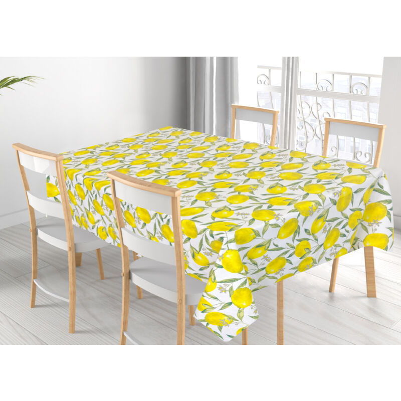 foto del prodotto tovaglia per salotto cucina tavolo 100 cotone made in italy peschiera rp, misura140x360colorepeschiera