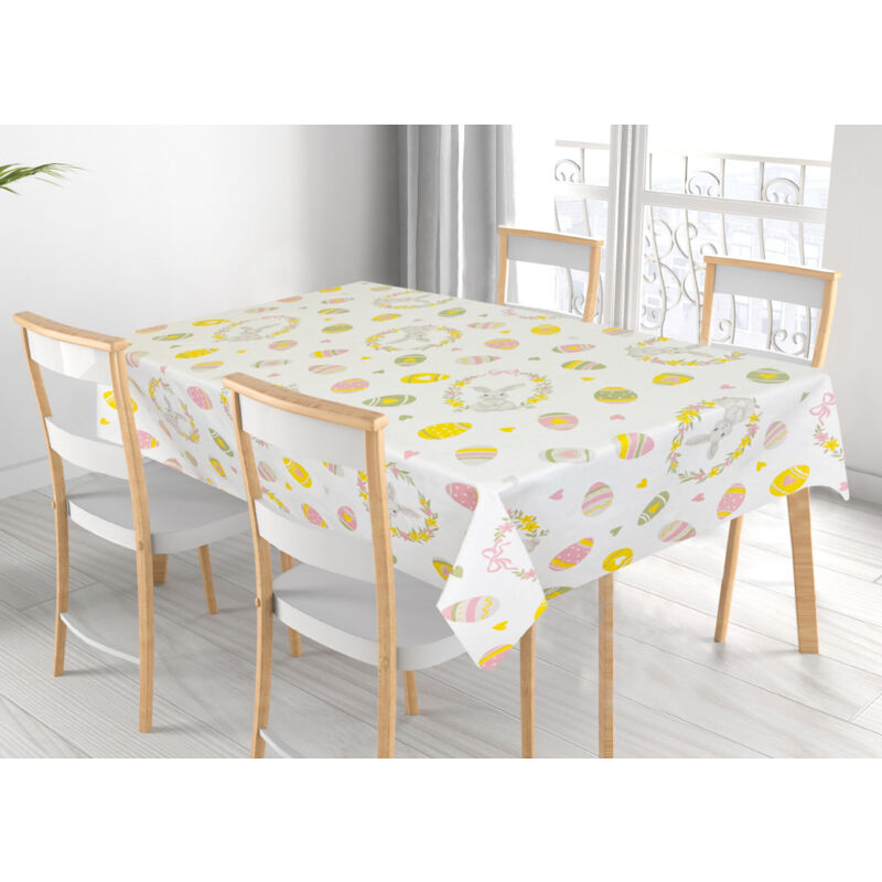 foto del prodotto tovaglia per salotto cucina tavolo 100 cotone made in italy ovetti rp, misura140x360coloreovetti