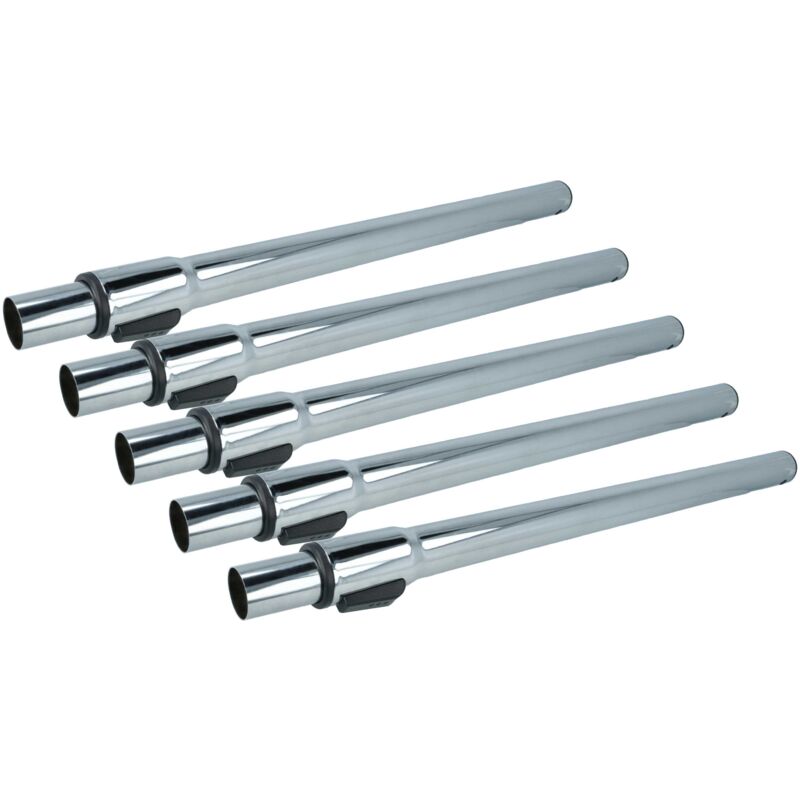 foto del prodotto vhbw 5x tubo compatibile con rowenta ro 1085 art 410, ro 1085 art, ro 1085 fa 410 aspirapolvere con attacco da 32 mm, 58 96 cm, cromato