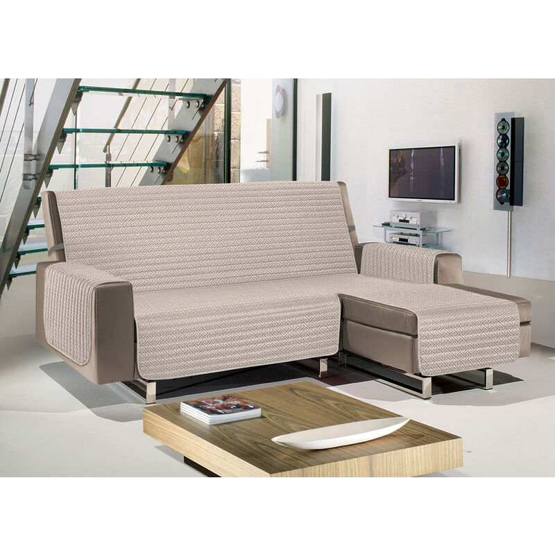 foto del prodotto copridivano penisola trapuntato antimacchia impermeabile modello olimpo beige, misura240 cmcolorebeige