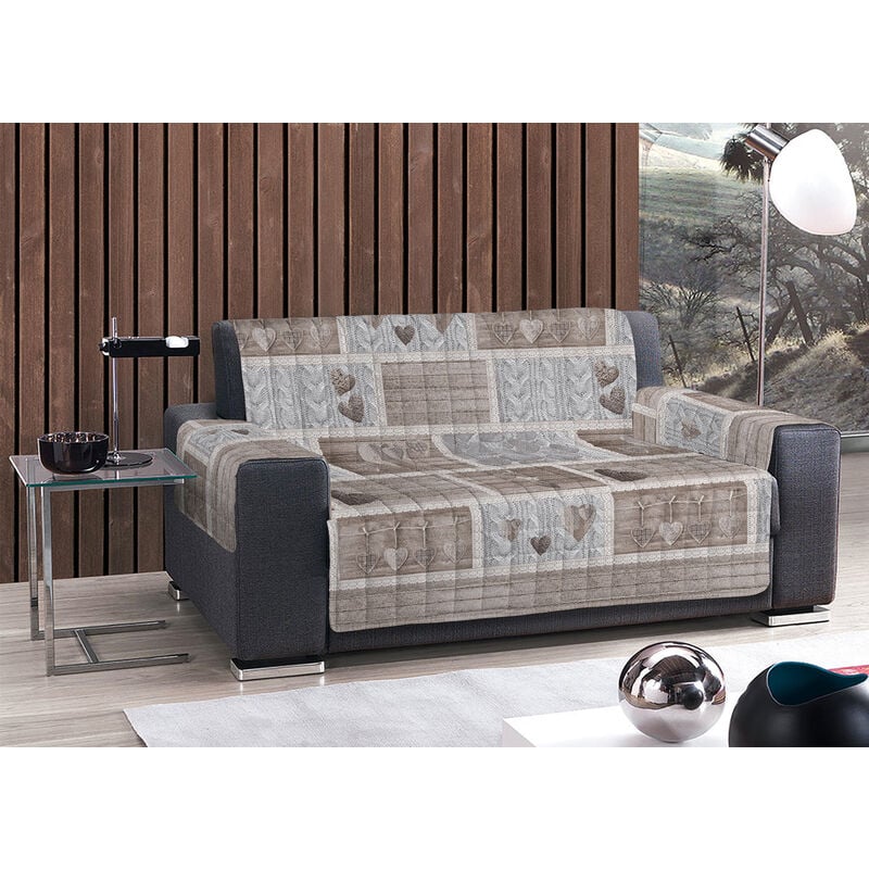 foto del prodotto copridivano trapuntato disegno shabby love, misurapoltronacolorerosso
