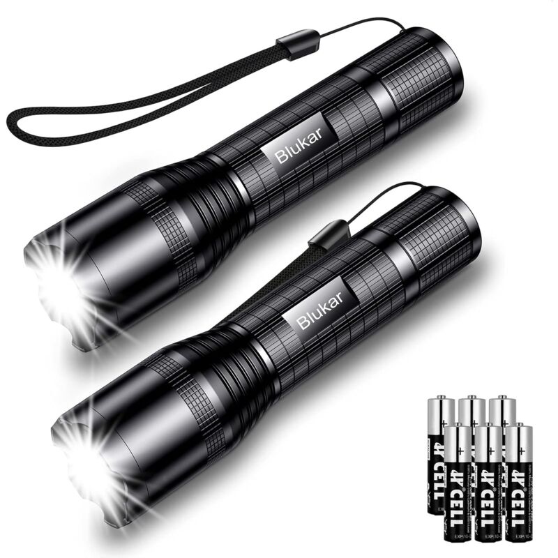 foto del prodotto torcia led super potente, torcia tattica in alluminio impermeabile ipx6