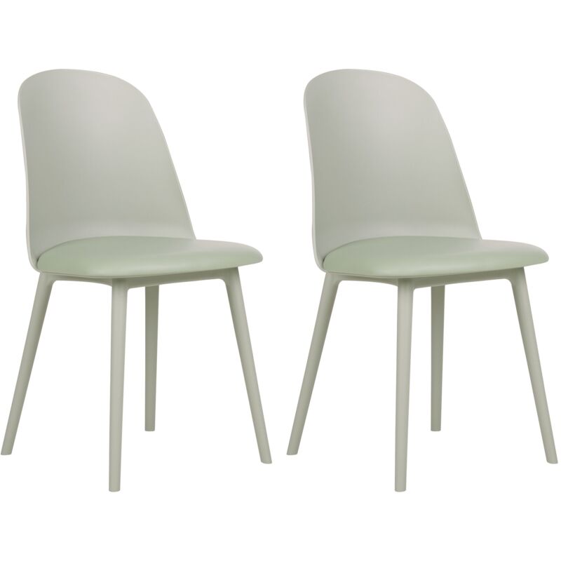 foto del prodotto soggiorno moderno minimalista set di 2 sedie da pranzo seduta imbottita sintetica verde chiaro fomby