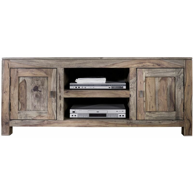 foto del prodotto nature grey 41 mobile tv in legno di sheesham oliato grigio 145x45x60
