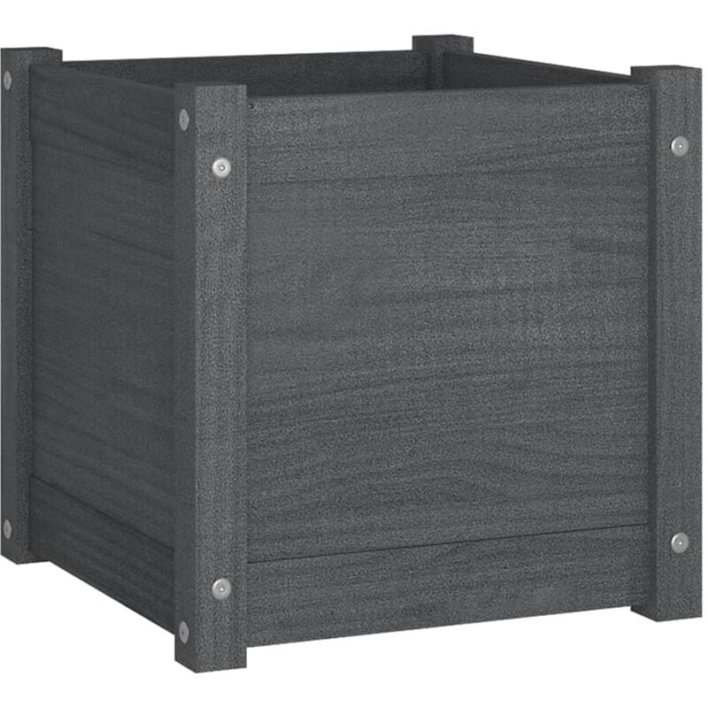 foto del prodotto fioriera da giardino grigia 40x40x40 cm legno massello di pino vidaxl