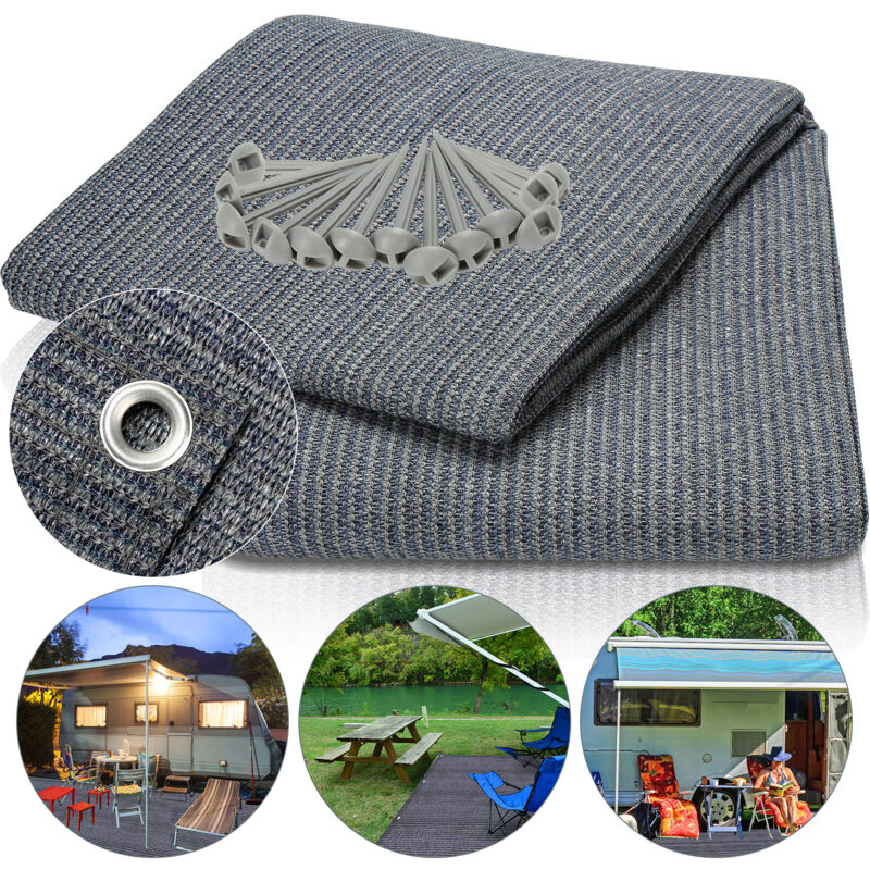 foto del prodotto hengda tappetino impermeabile per tenda da campeggio telo tenda all aperto coperta da picnic caravan 250x350cm,grigio