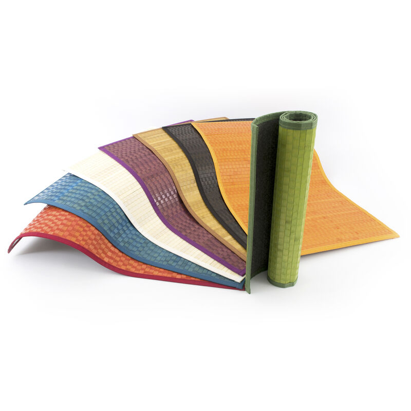 foto del prodotto tappeto bamboo antiscivolo in tinta unita cucina salotto, misura50x75coloreverde