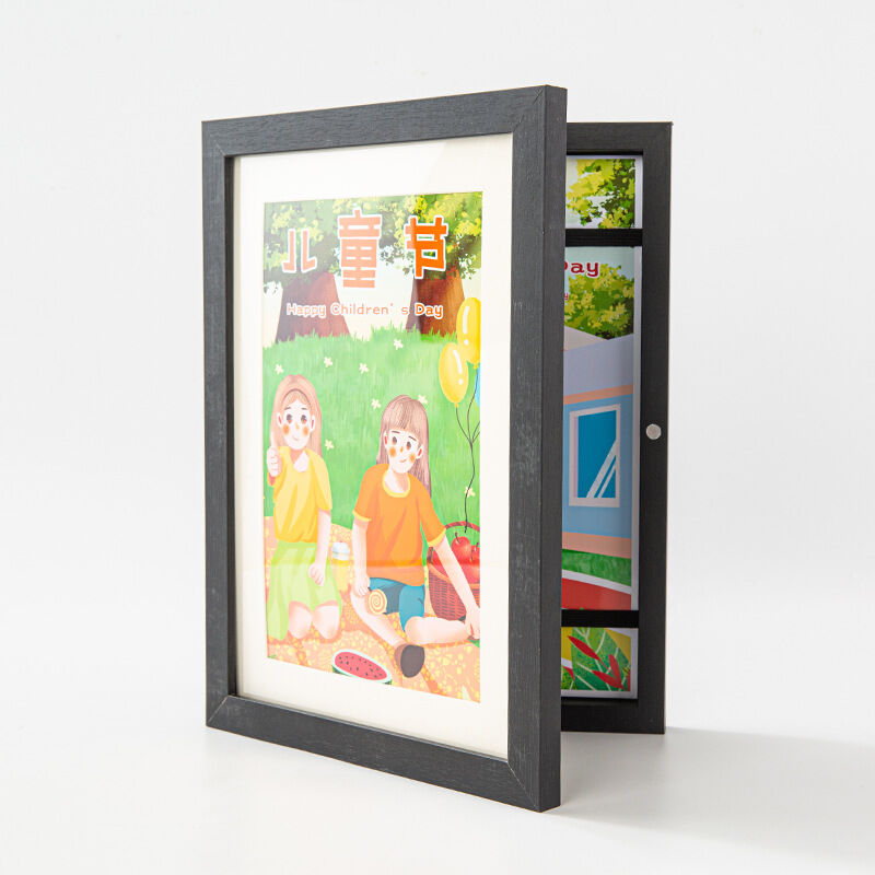 foto del prodotto sollbry cornice artistica intercambiabile, cornice artistica, cornice con chiusura magnetica per disegni, lavoretti e foto per bambini, decorazione