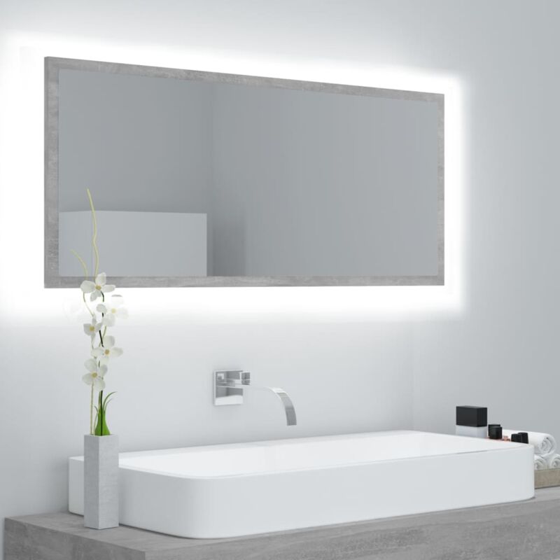 foto del prodotto furniture limited specchio da bagno a led grigio 100x8,5x37 cm