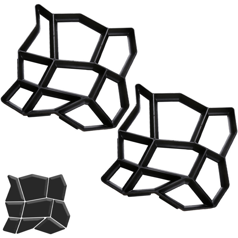 foto del prodotto hengda 2 pezzi stampi per cemento 43x43x4cm, lastre di pavimentazione, fattoria, giardino, giardino, decorazione del giardino, sentiero, fai da te,