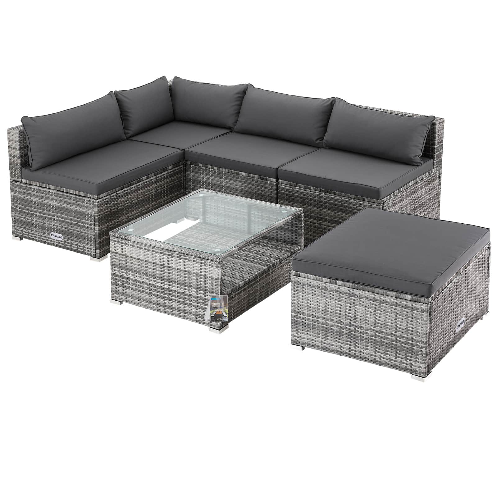 foto del prodotto salotto da giardino16 pz grigio antracide polyrattan