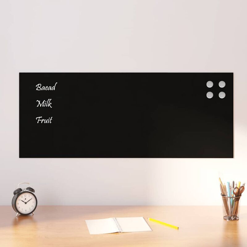 foto del prodotto vidaxl lavagna magnetica a parete nera 100x40 cm vetro temperato