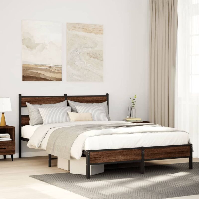 foto del prodotto vidaxl giroletto senza materasso rovere marrone 137x190 cm truciolato