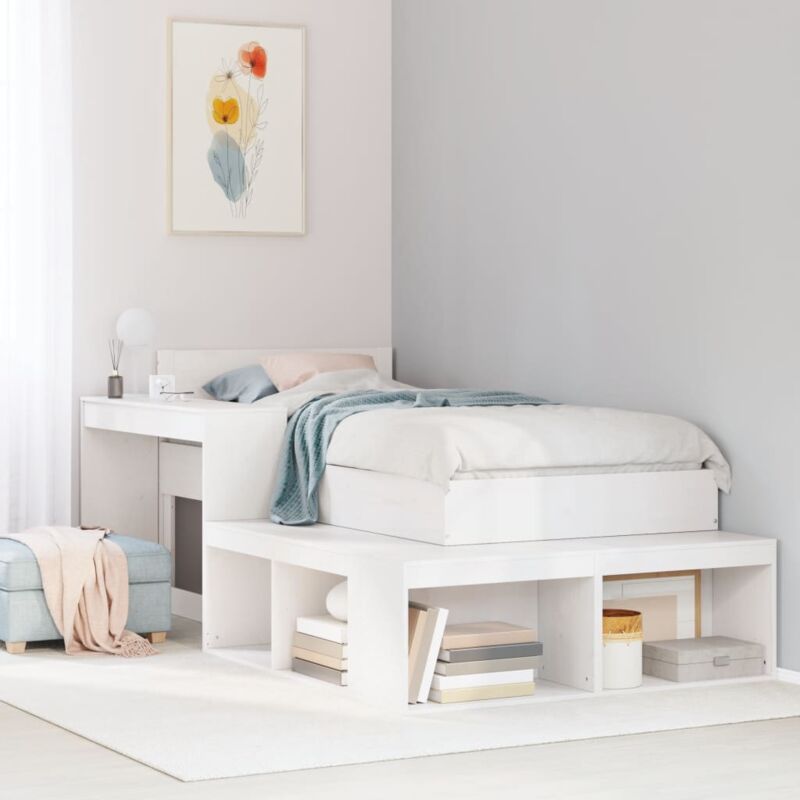 foto del prodotto vidaxl giroletto senza materasso bianco 80x200 cm legno massello pino