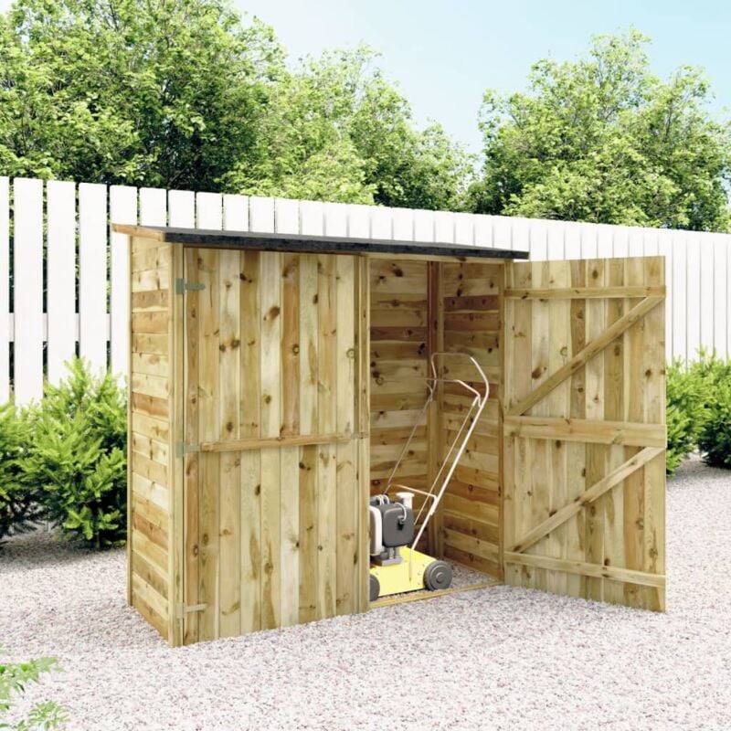 foto del prodotto vidaxl capanno attrezzi da giardino in pino impregnato 182x76x175 cm