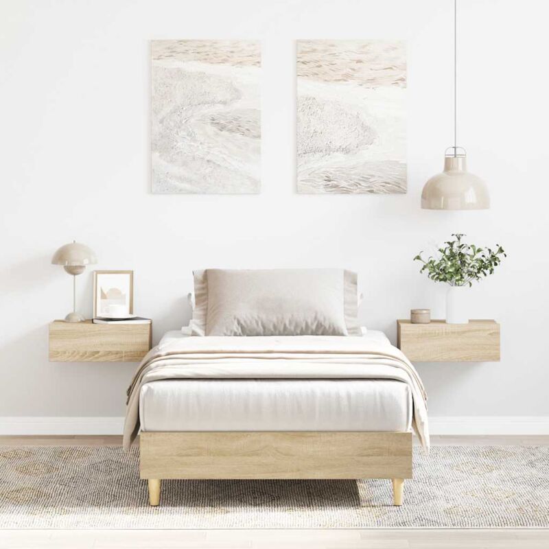 foto del prodotto vidaxl giroletto senza materasso rovere sonoma 90x190 cm in truciolato