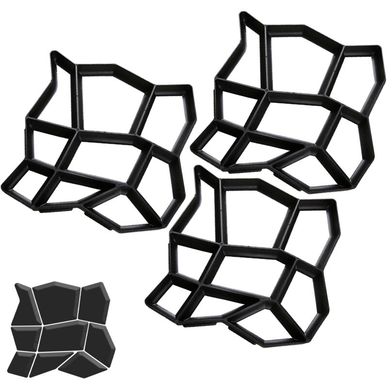 foto del prodotto hengda 3 pezzi stampi per cemento 43x43x4cm, lastre di pavimentazione, fattoria, giardino, giardino, decorazione del giardino, sentiero, fai da te,