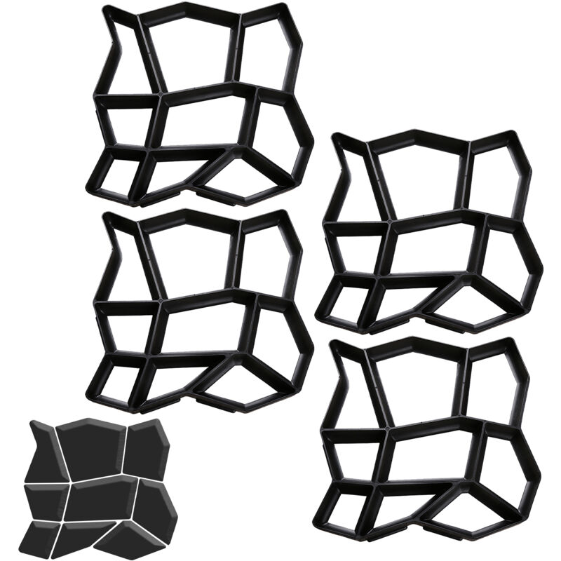 foto del prodotto hengda 4 pezzi stampi per cemento 43x43x4cm, lastre di pavimentazione, fattoria, giardino, giardino, decorazione del giardino, sentiero, fai da te,