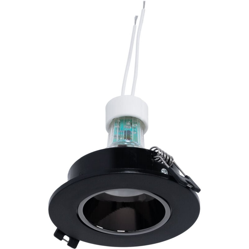 foto del prodotto lotto anello da incasso 90mm nero grigio lampadina gu10 5,4w bianco neutro